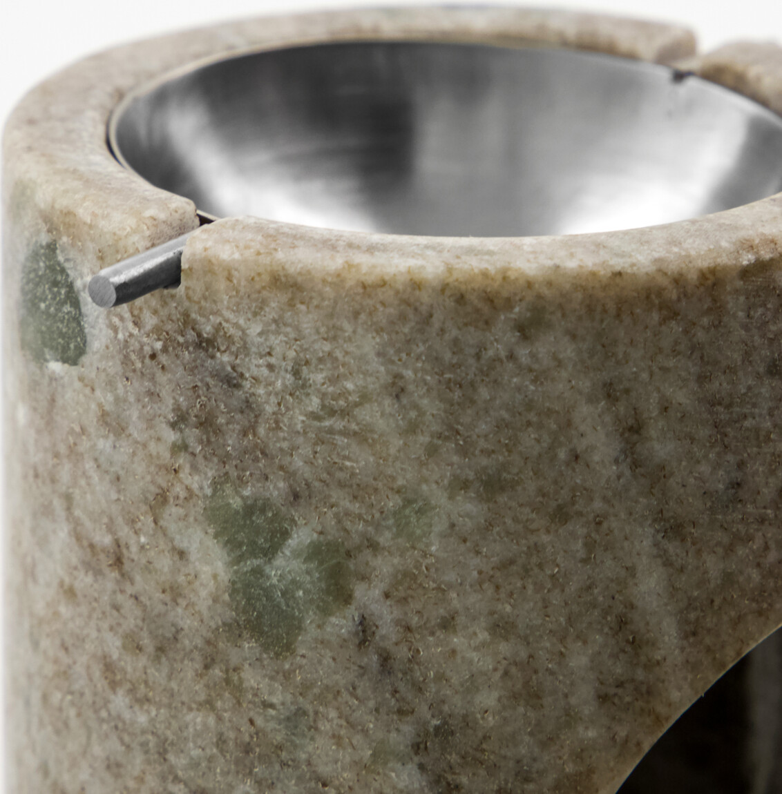 Meraki - Oliebrænder Til Duft - Mkmarble - Beige - Sølv Finish