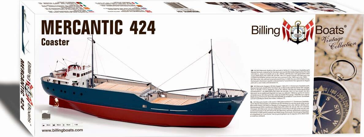 Billing Boats - Mercantic 424 Coaster - Wooden Hull - 1 50 - Bb424