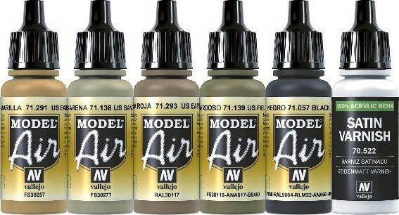 Vallejo - Model Air Maling Sæt - Merdc Desert Colors - 6X17 Ml