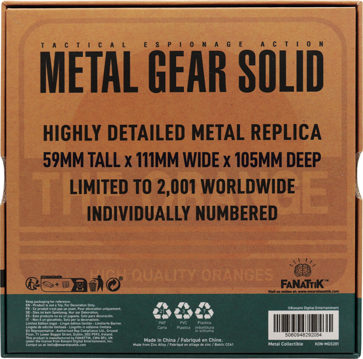 Metal Gear Solid 2 Replica Cardboard Box