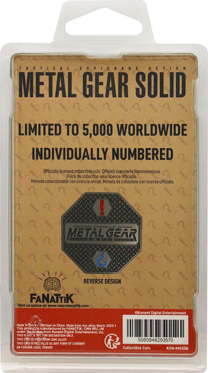 Metal Gear Solid Limited Edition Solid Snake Collectible Coin
