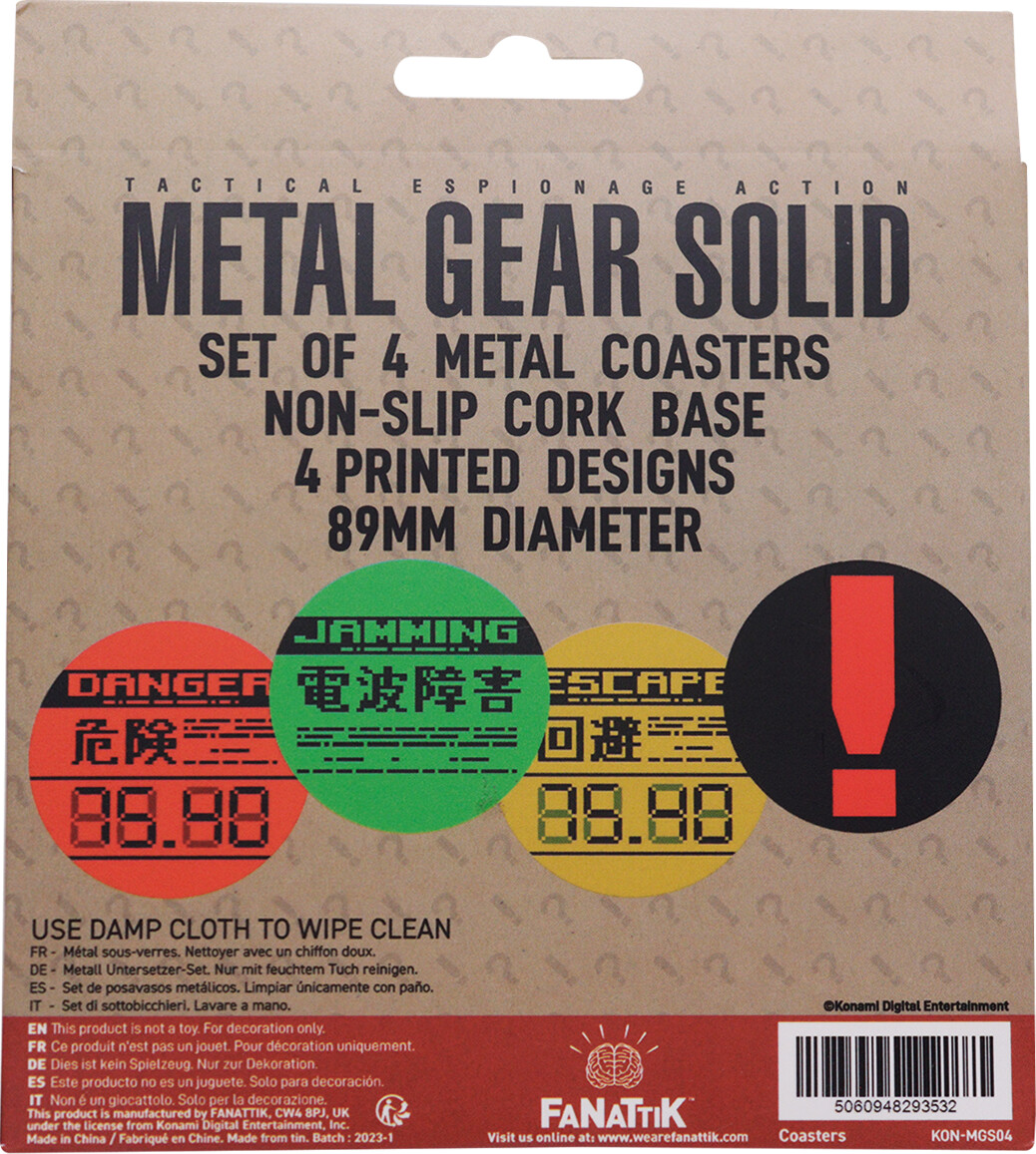 Metal Gear Solid Set Of 4 Metal Coasters
