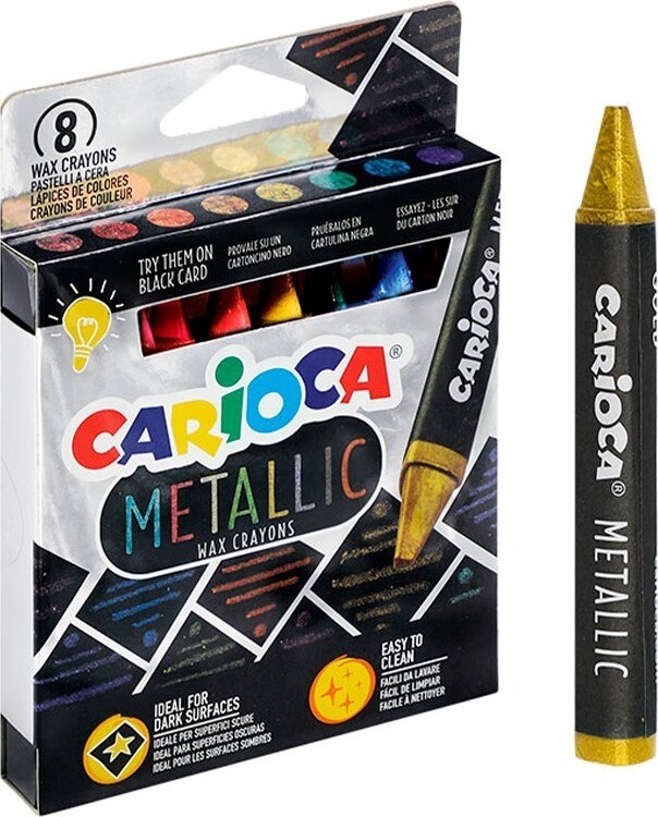 Vokskridt - Metallic - 8 Farver - Carioca