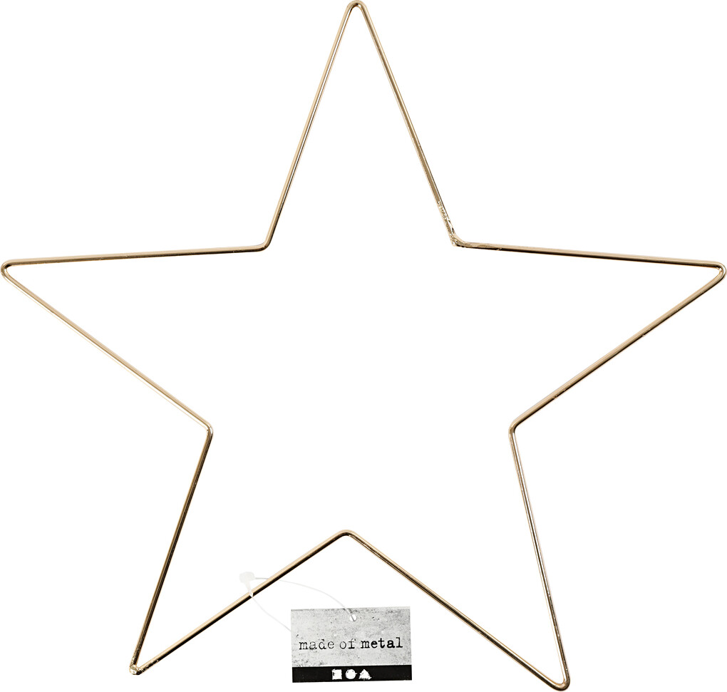 Metalstjerne - Ø 30 Cm - Tykkelse 3 Mm - Guld - 1 Stk