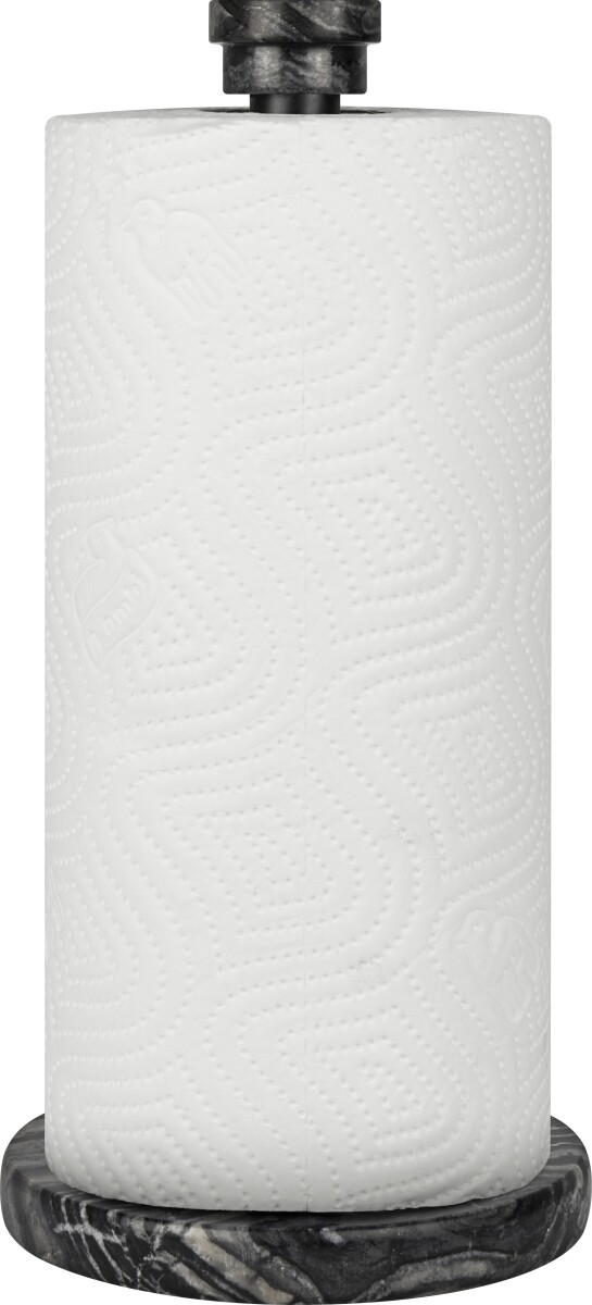 Zeller Kitchen Roll Holder – Stainless Steel Paper Towel Stand, 15x30.5cm, In Black