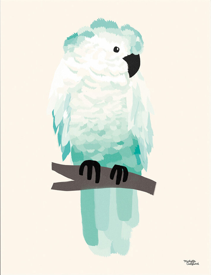 Michelle Carlslund - Plakat - 30X40 Cm - Grøn Kakadue