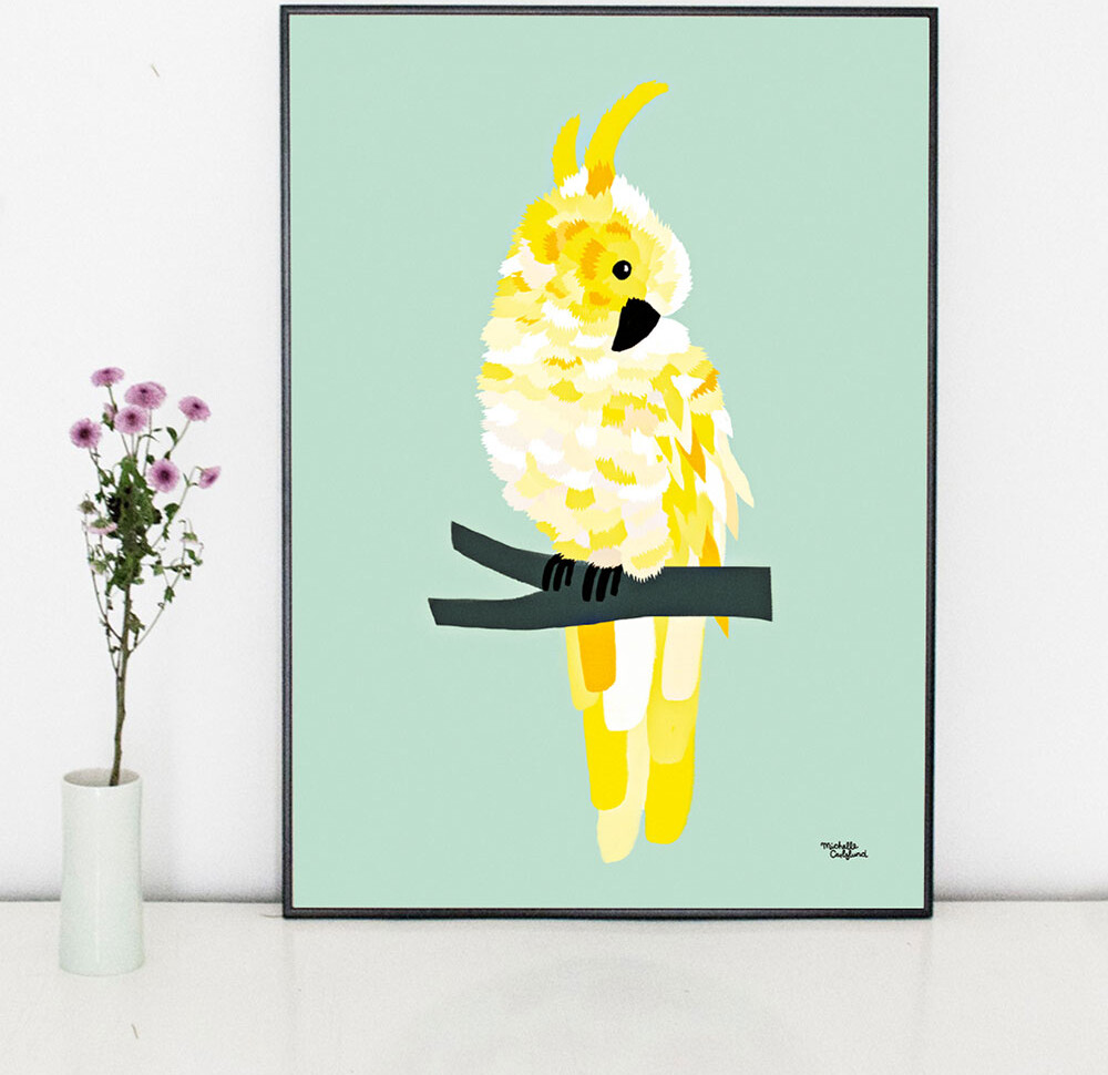 Michelle Carlslund - Plakat - 30X40 Cm - Gul Kakadue