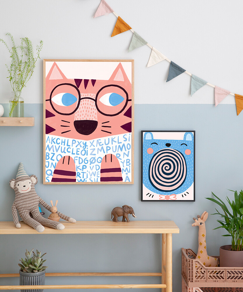 Michelle Carlslund - Plakat - 30X40 Cm - Læsende Tiger