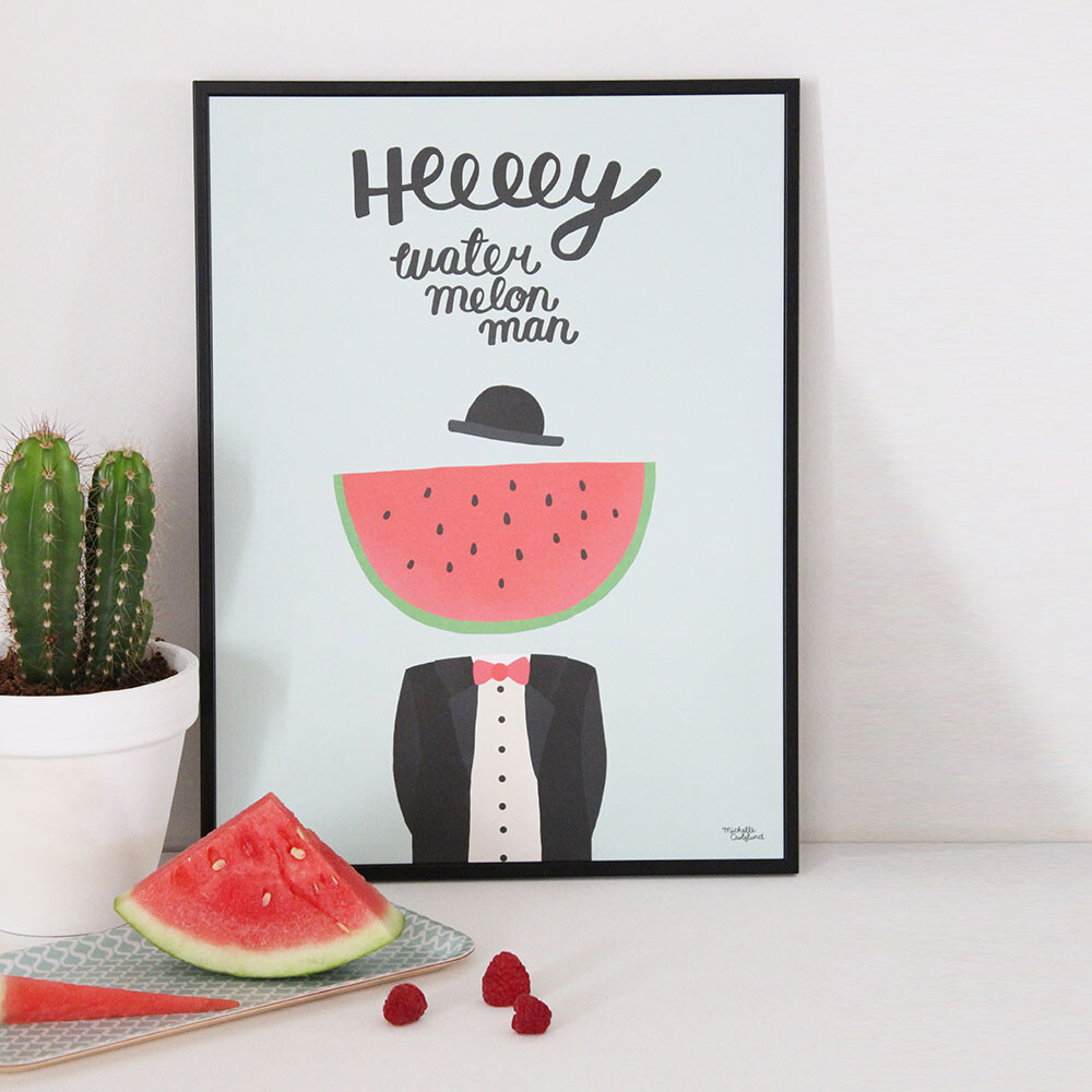 Michelle Carlslund - Plakat - 30X40 Cm - Vandmelonmanden