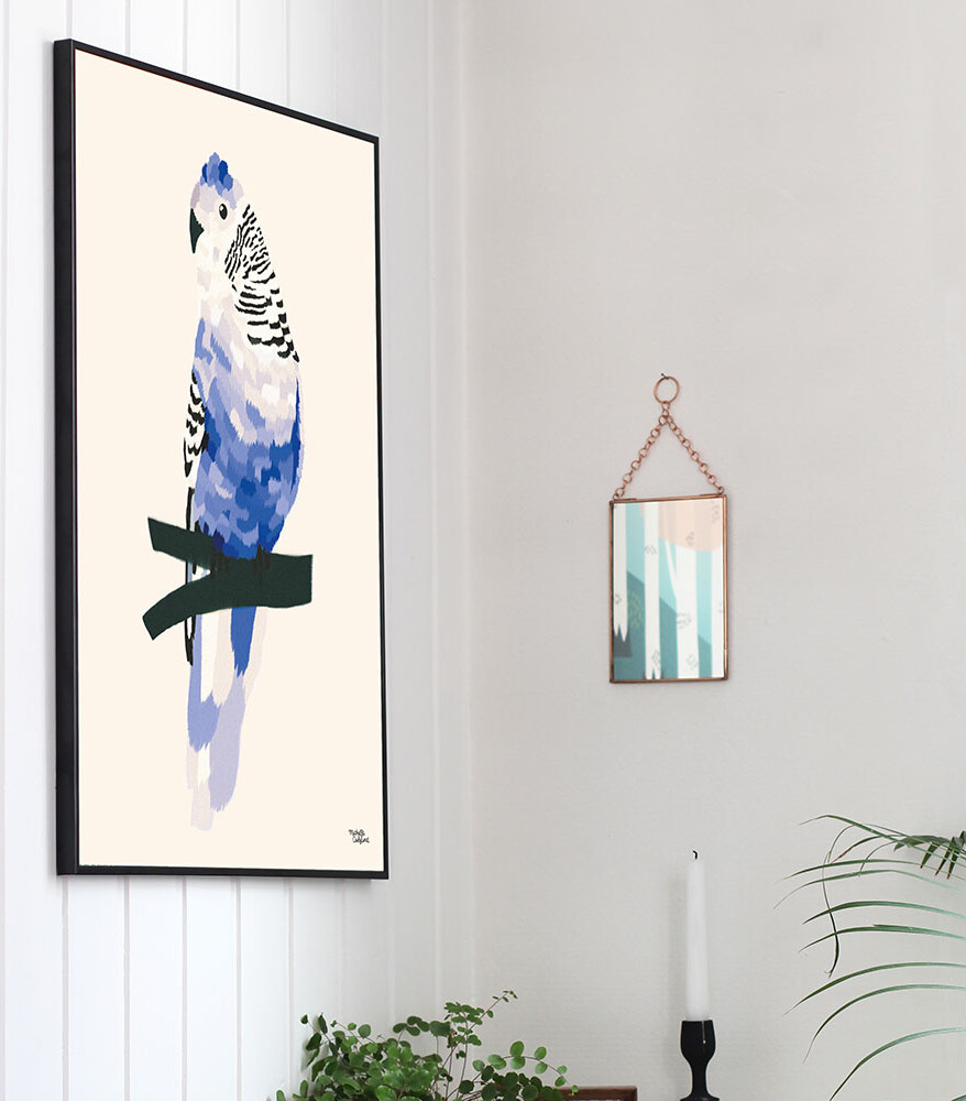 Michelle Carlslund - Plakat - 50X70 Cm - Blå Undulat