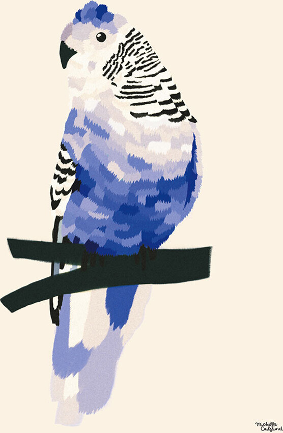 Michelle Carlslund - Plakat - 50X70 Cm - Blå Undulat