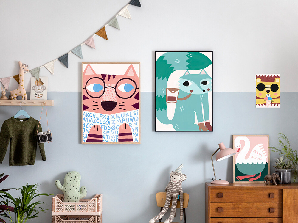 Michelle Carlslund - Plakat - 50X70 Cm - Læsende Tiger