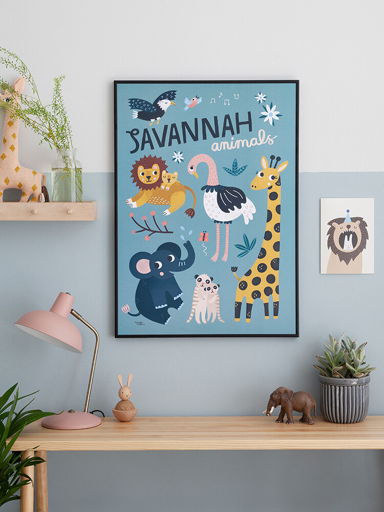 Michelle Carlslund - Plakat - 50X70 Cm - Savannah Animals