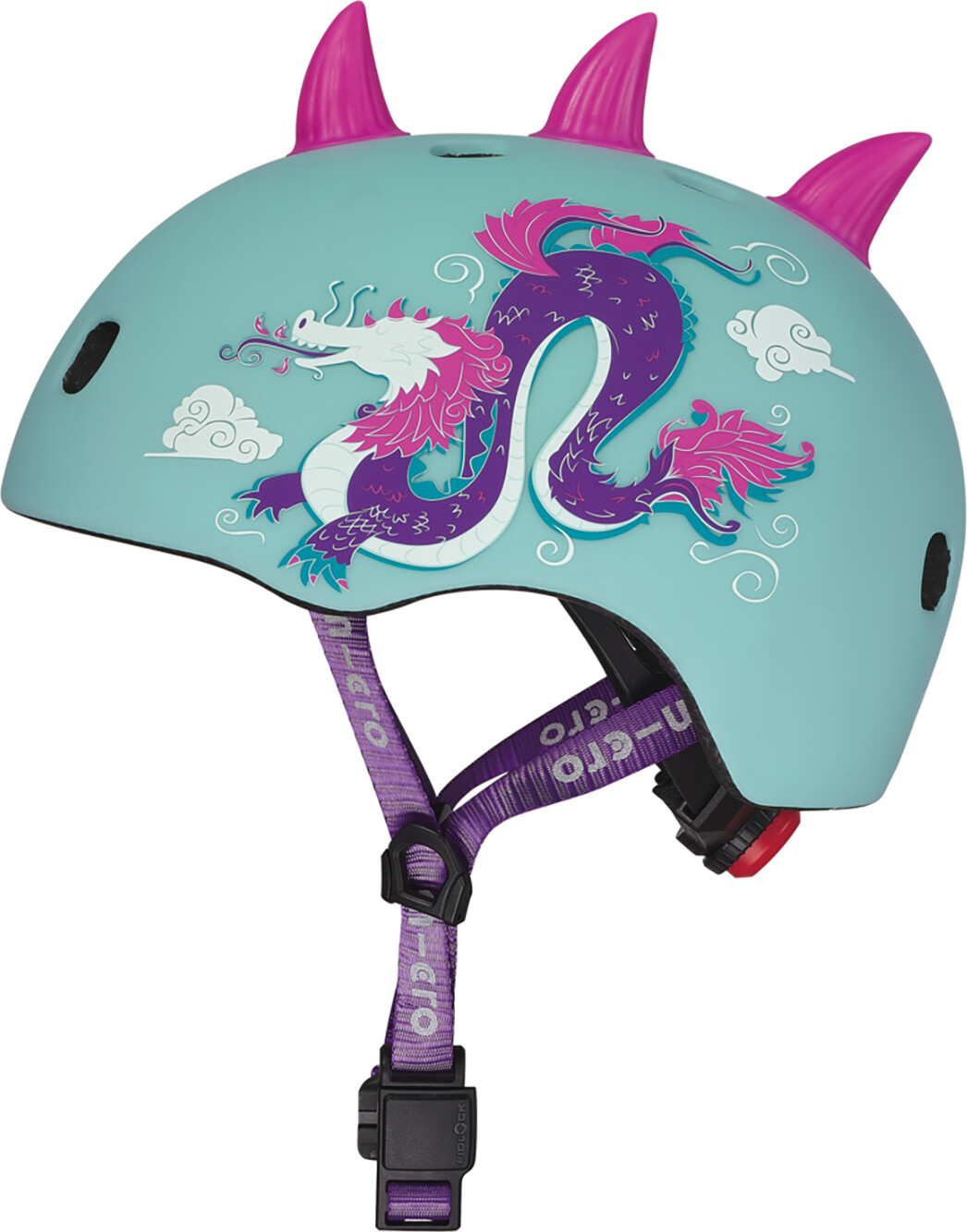Micro - Cykelhjelm Til Børn - Medium 52-56 Cm - 3D Drage - Blå