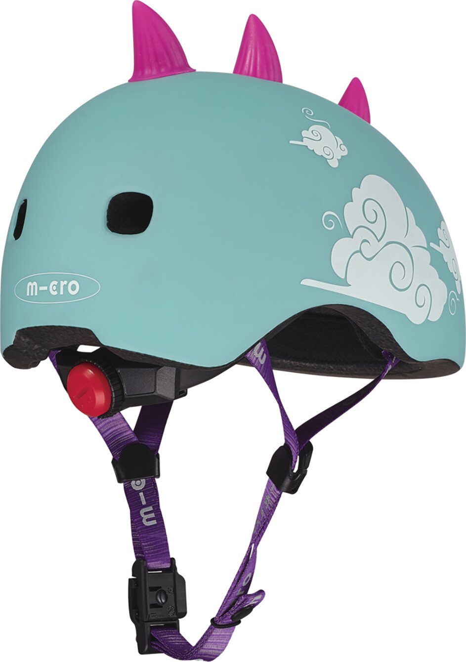 Micro - Cykelhjelm Til Børn - Medium 52-56 Cm - 3D Drage - Blå