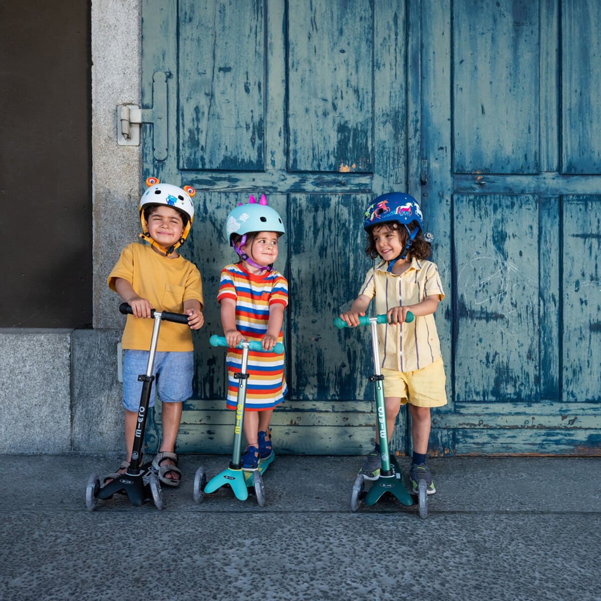 Micro - Cykelhjelm Til Børn - Small 48-53 Cm - 3D Drage - Turkisblå