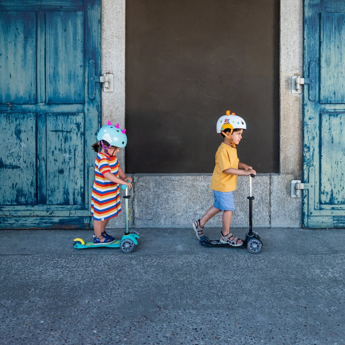 Micro - Cykelhjelm Til Børn - Small 48-53 Cm - 3D Drage - Turkisblå