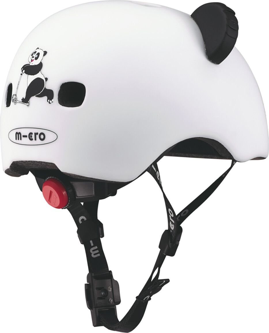 Micro - Cykelhjelm Til Børn - Medium 52-56 Cm - 3D Panda - Hvid