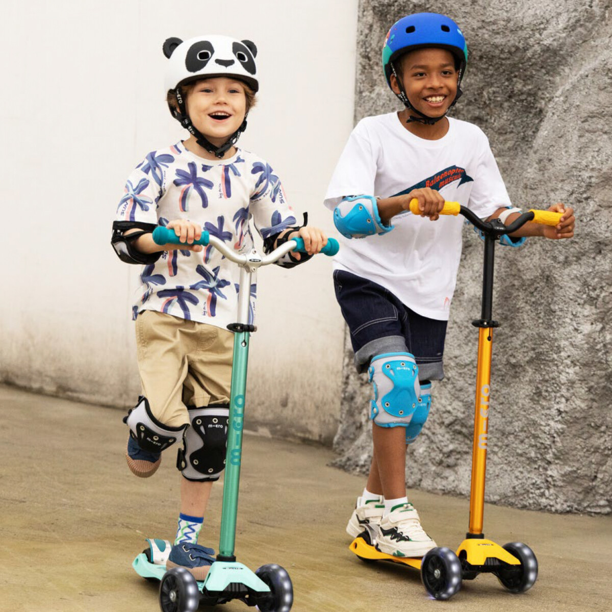 Micro - Cykelhjelm Til Børn - Medium 52-56 Cm - 3D Panda - Hvid