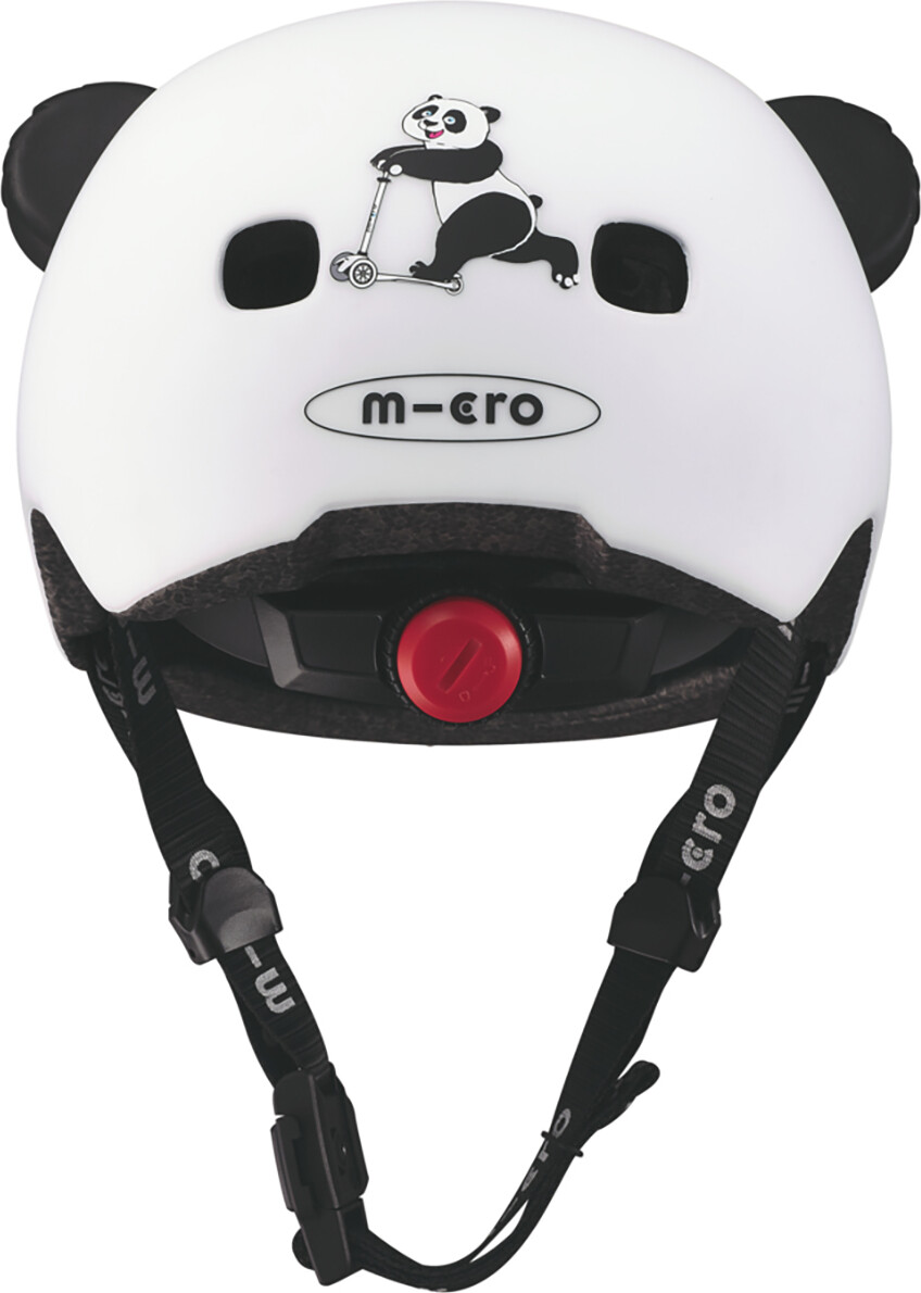 Micro - Cykelhjelm Til Børn - Medium 52-56 Cm - 3D Panda - Hvid