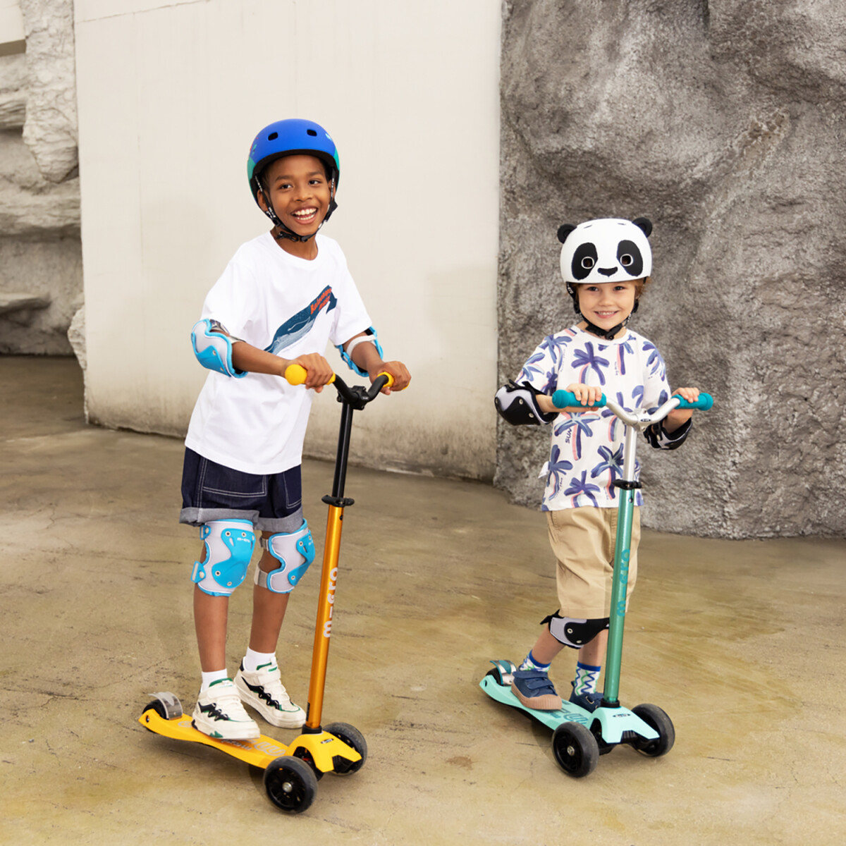 Micro - Cykelhjelm Til Børn - Ekstra Small 46-50 Cm - 3D Panda - Hvid