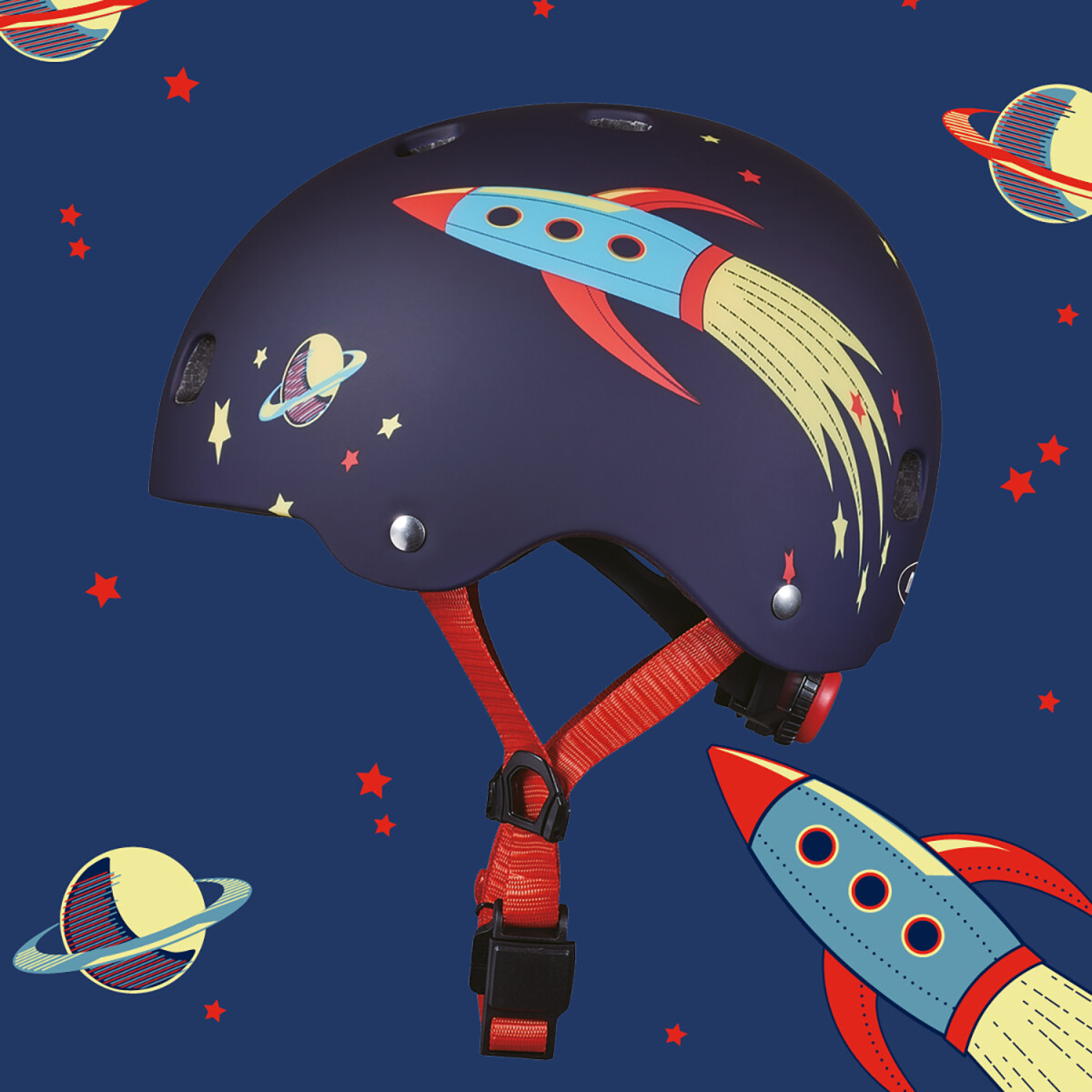 Micro - Cykelhjelm Til Børn - Medium 52-56 Cm - Raket - Blå