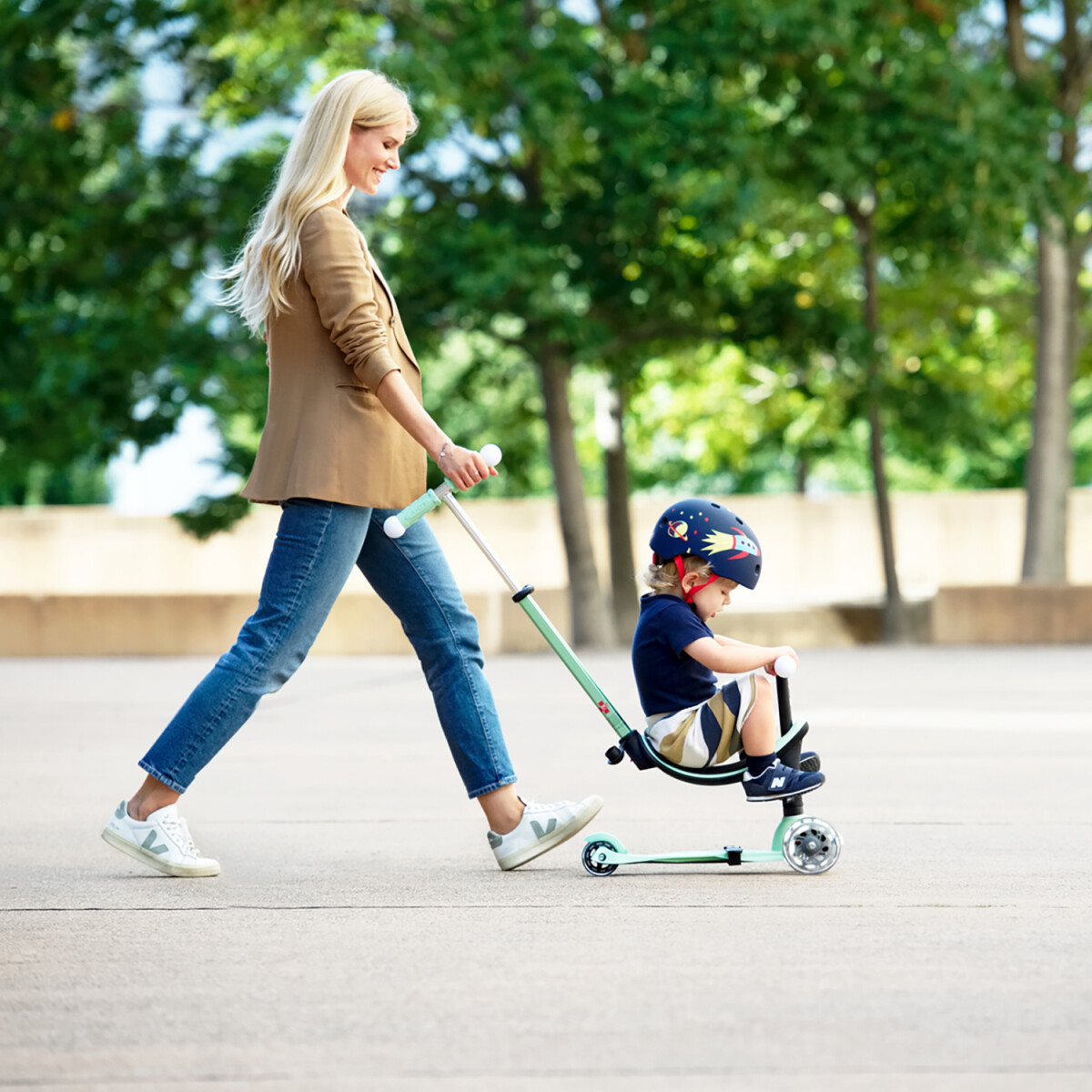 Micro - Cykelhjelm Til Børn - Medium 52-56 Cm - Raket - Blå