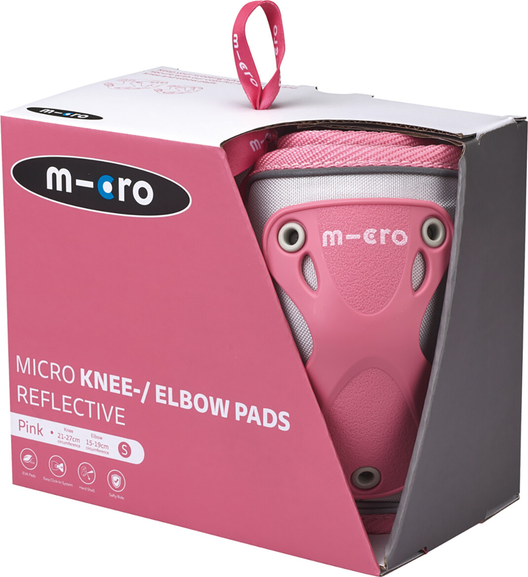 Micro - Knæ- Og Albuebeskyttere - Børn - Refleks - S - Pink