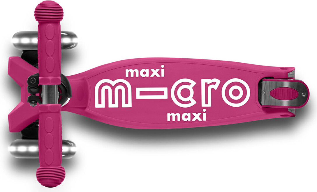 Micro - Maxi Deluxe Led Foldbar - Berry Red - Trehjulet Løbehjul