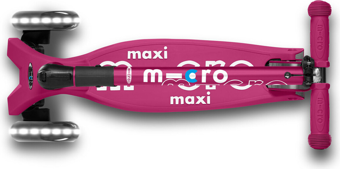 Micro - Maxi Deluxe Led Foldbar - Berry Red - Trehjulet Løbehjul