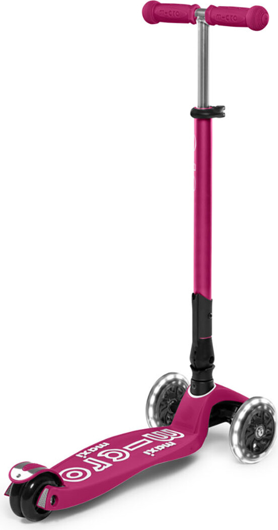Micro - Maxi Deluxe Led Foldbar - Berry Red - Trehjulet Løbehjul