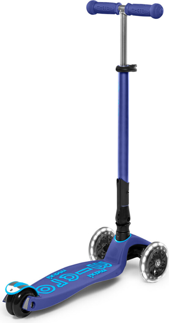 Micro - Maxi Deluxe Led Foldbar - Navy - Trehjulet Løbehjul