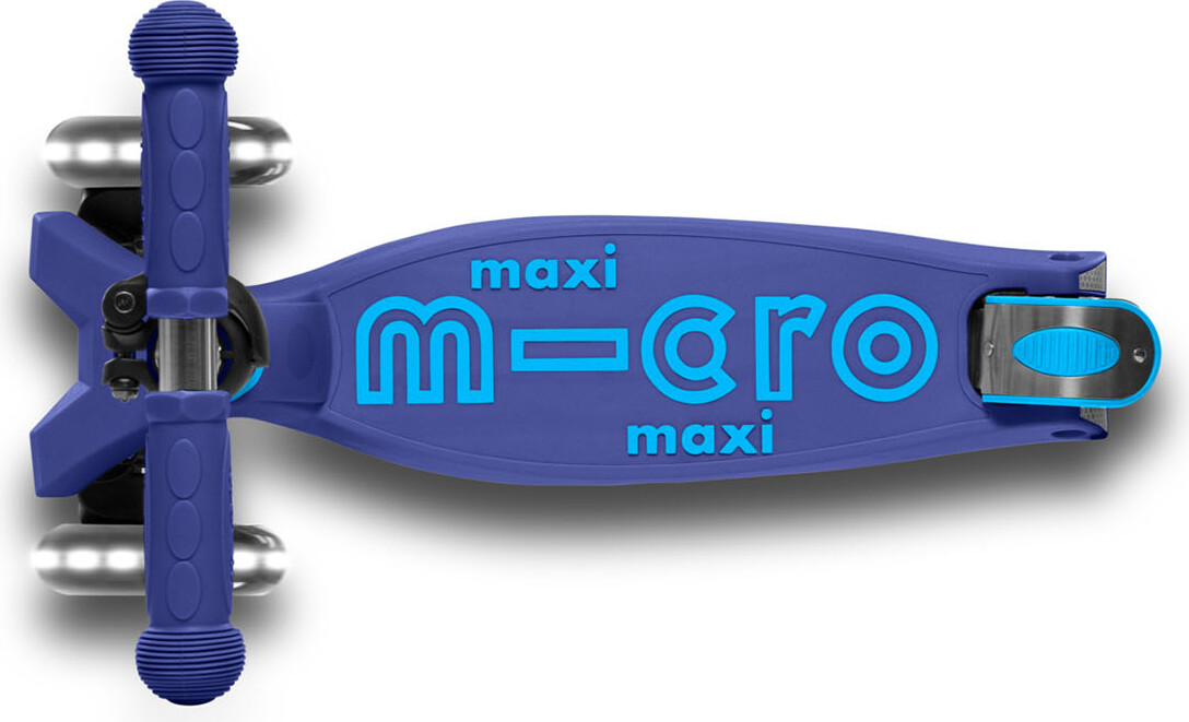Micro - Maxi Deluxe Led Foldbar - Navy - Trehjulet Løbehjul
