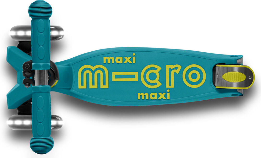 Micro - Maxi Deluxe Led Foldbar - Petrol Green - Løbehjul