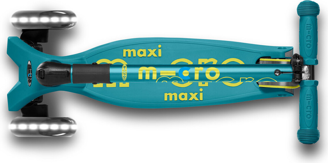Micro - Maxi Deluxe Led Foldbar - Petrol Green - Løbehjul