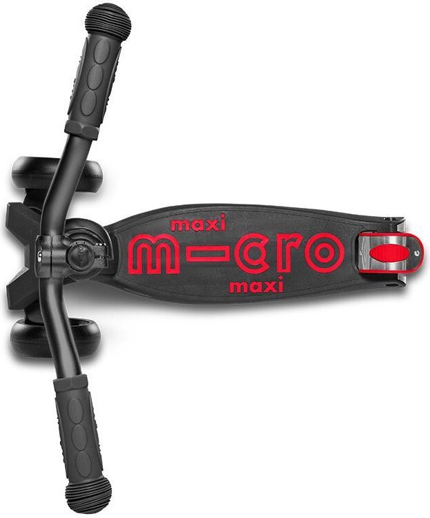 Micro - Maxi Deluxe Pro - Black Red - Trehjulet Løbehjul