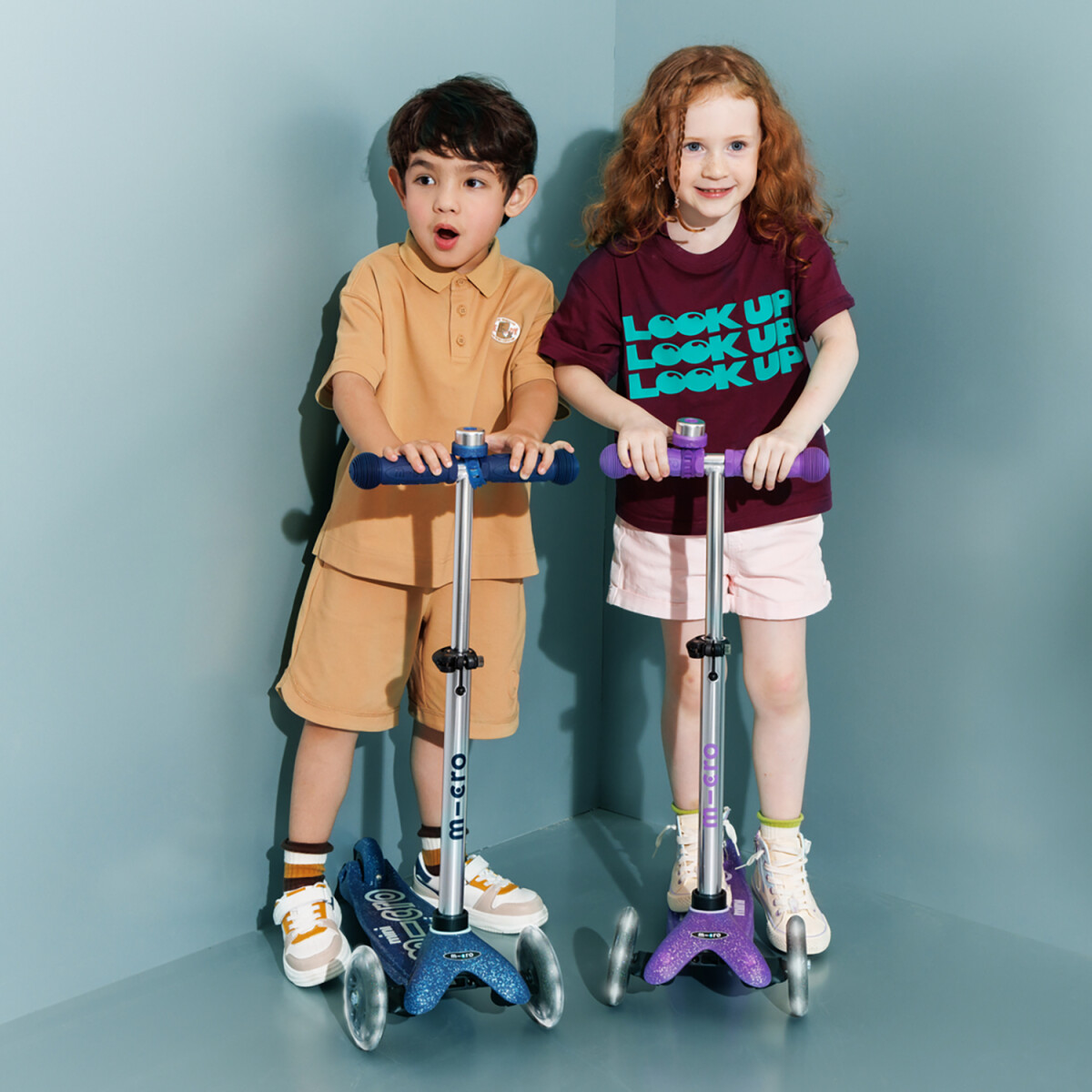 Micro - Mini Deluxe Galaxy Glitter Led - Navy Blue - Løbehjul