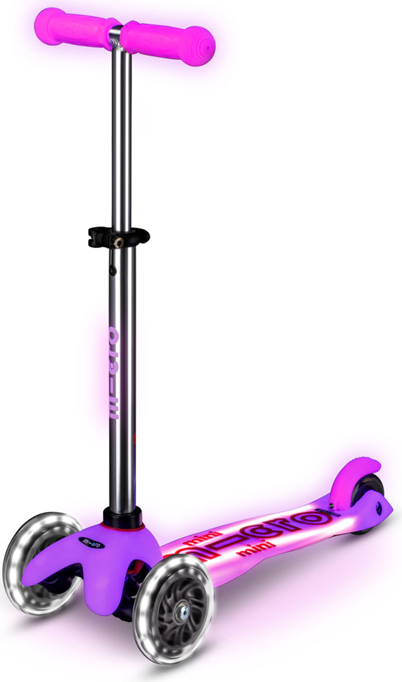 Micro - Mini Deluxe Glow Led Plus - Frosty Pink - Løbehjul