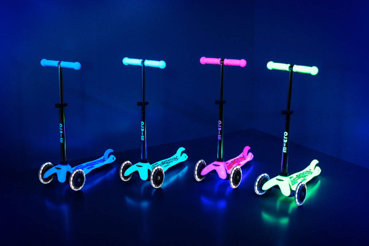 Micro - Mini Deluxe Glow Led Plus - Frosty Pink - Løbehjul