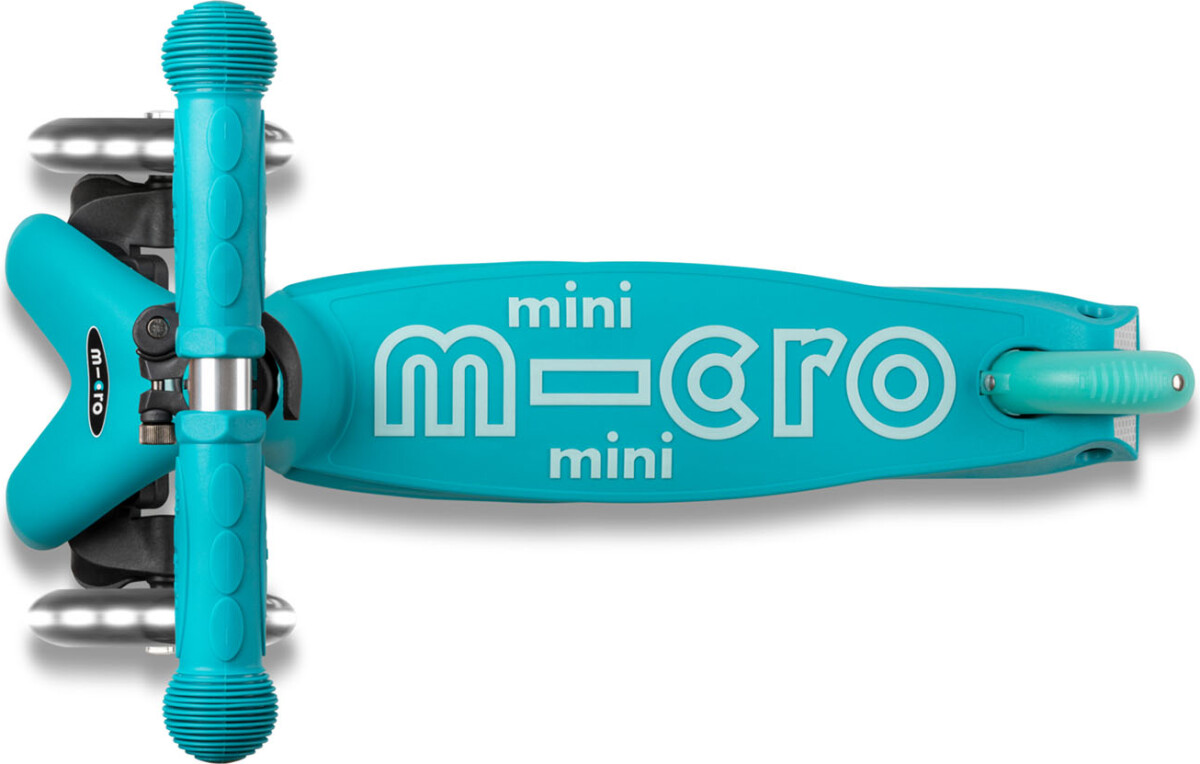 Micro - Mini Deluxe Led - Aqua - Trehjulet Løbehjul