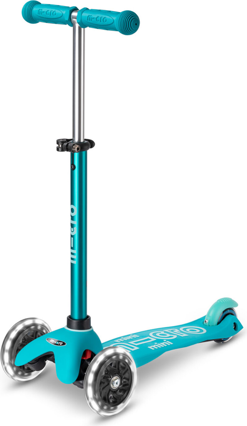 Micro - Mini Deluxe Led - Aqua - Trehjulet Løbehjul
