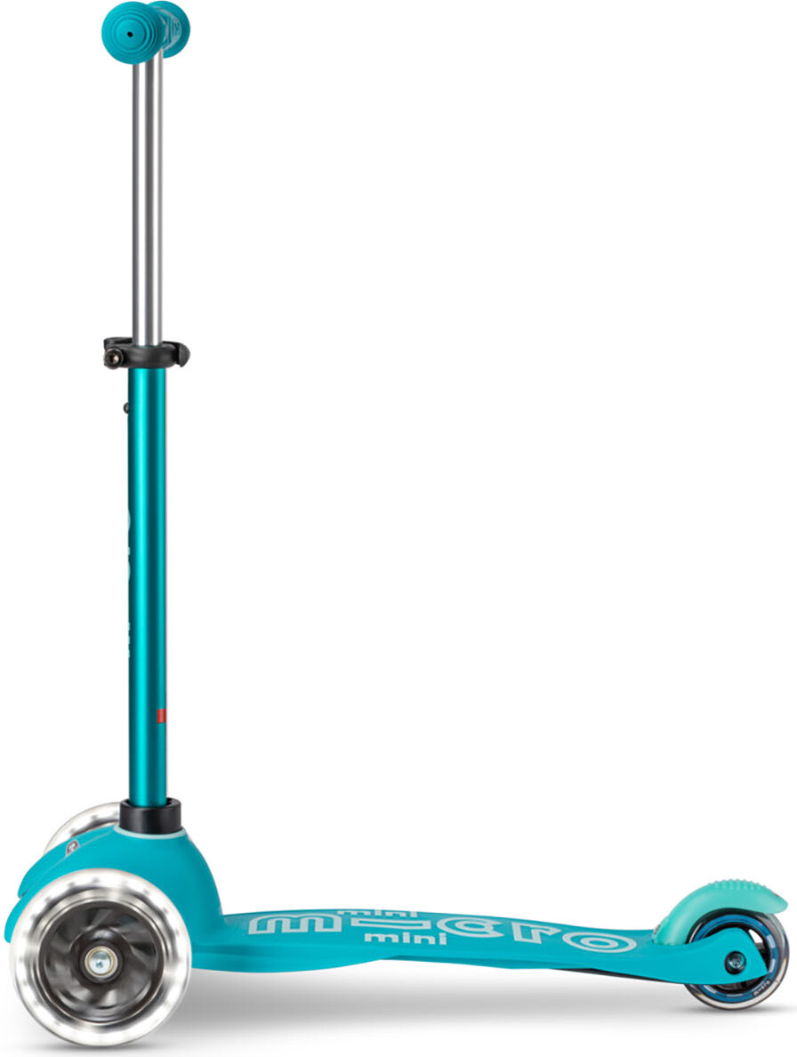 Micro - Mini Deluxe Led - Aqua - Trehjulet Løbehjul
