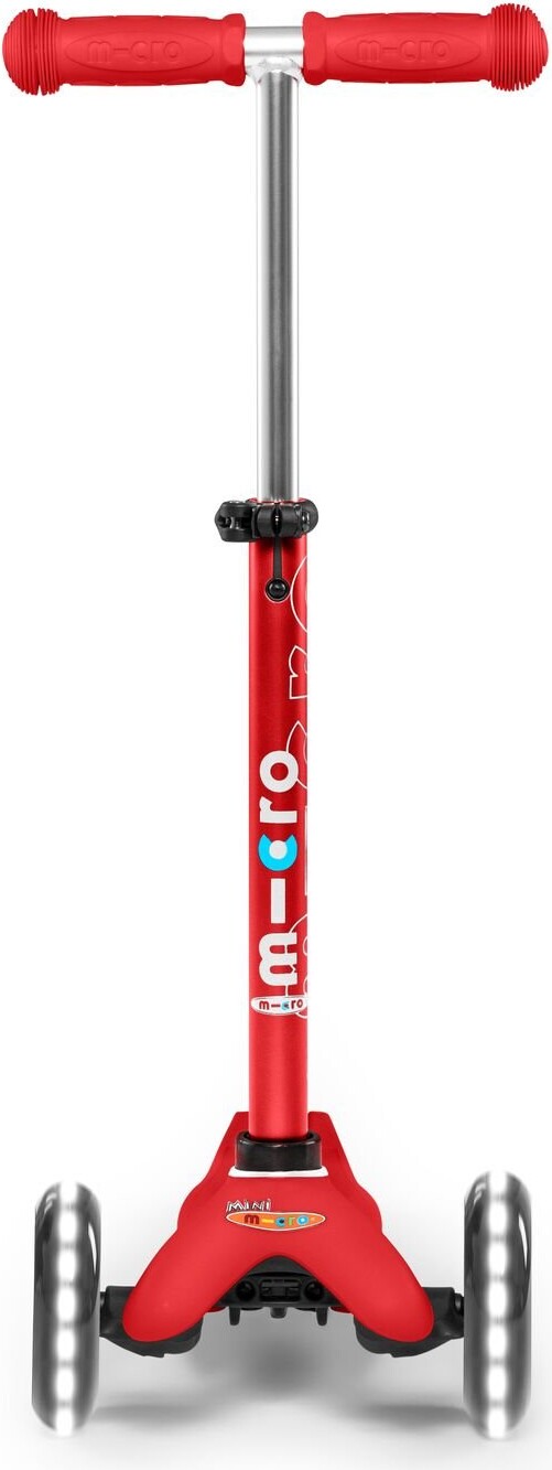 3-I-1 Micro Mini Deluxe - Trehjulet Løbehjul Med Lys - Rød