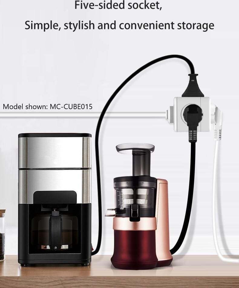 Microconnect - Powercube Stikdåse Med 2 Usb-Porte - 4-Vejs