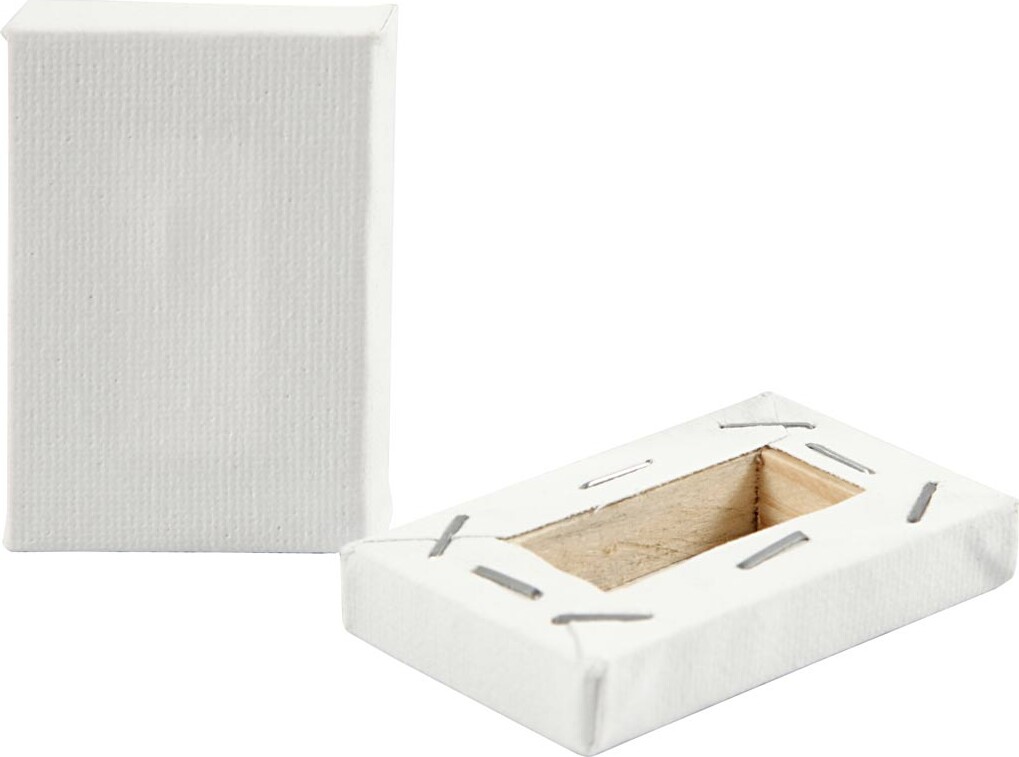 Små Mini Lærreder - Str 6X4X1 Cm - Hvid - 2 Stk