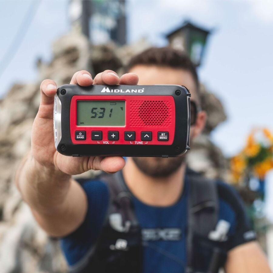 Nødradio - Håndsving Og Solcelle - Med Powerbank - Bluetooth