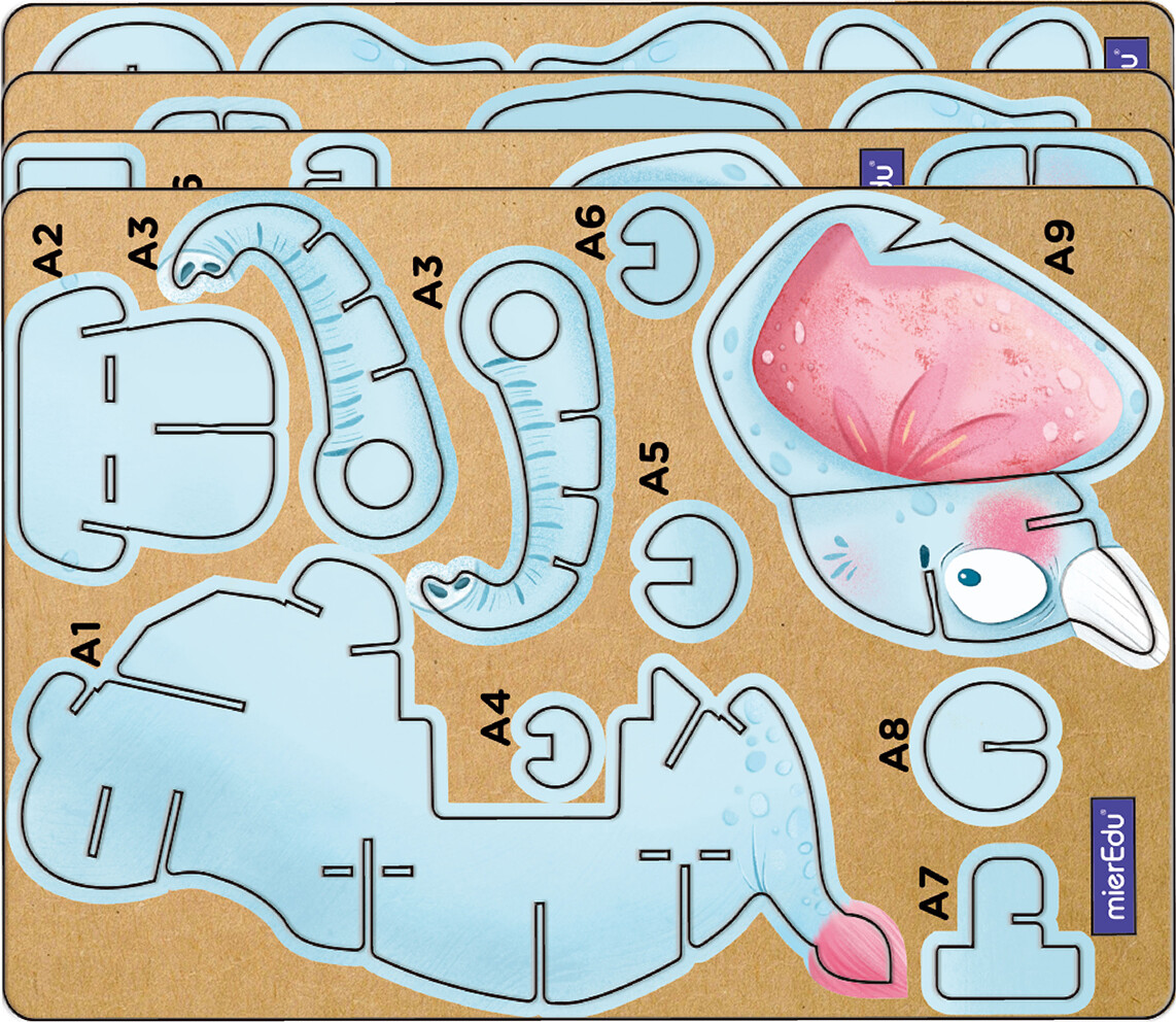Mieredu - African Elephant - Build N Sound 3D Puzzle - Elefant