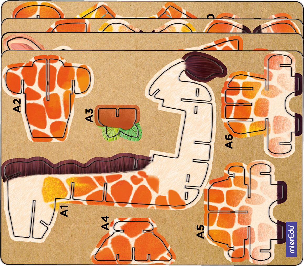 Mieredu - Giraffe - Build N Sound 3D Puzzle - Giraf