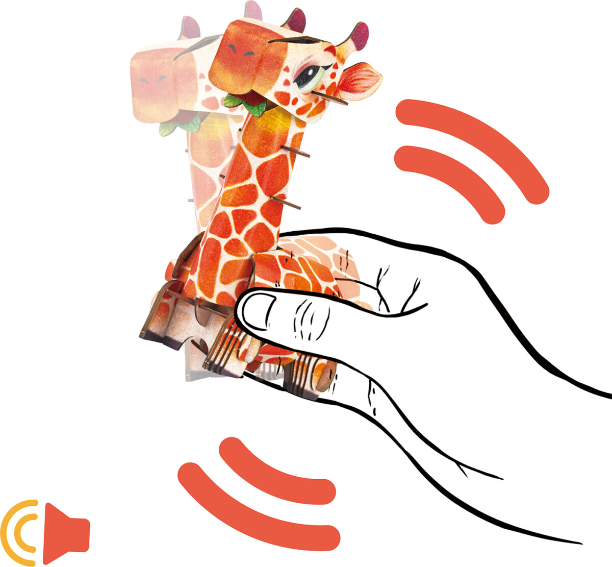 Mieredu - Giraffe - Build N Sound 3D Puzzle - Giraf