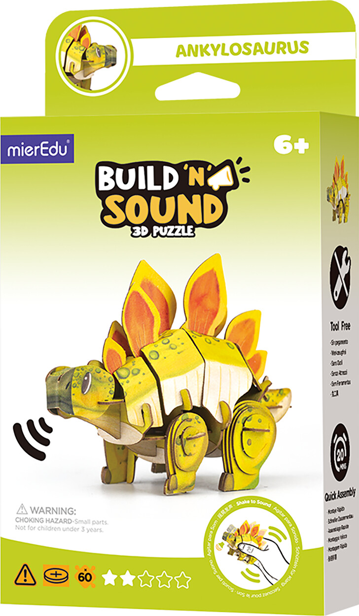 Mieredu - Ankylosaurus - Build N Sound 3D Puzzle - Stegosaurus